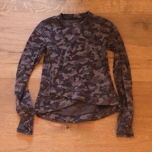 lululemon athletica Black Camo Long Sleeve Top